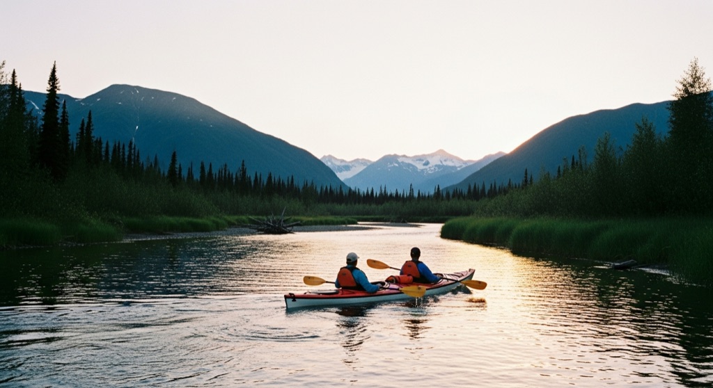 Adventures by True North — Midnight Sun Knik River Paddle