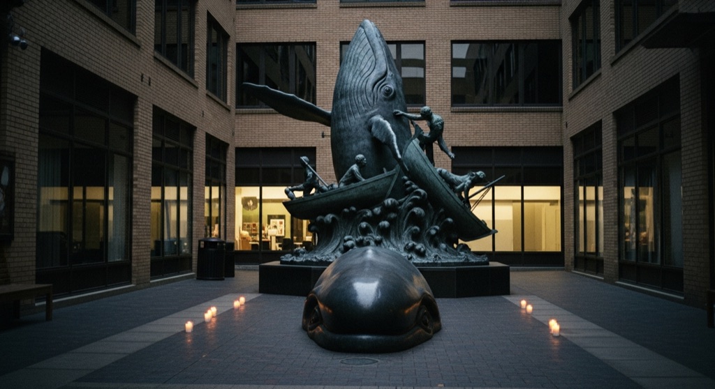 The Last Blue Whale (a.k.a. the "Whale Drowns Men" statue)