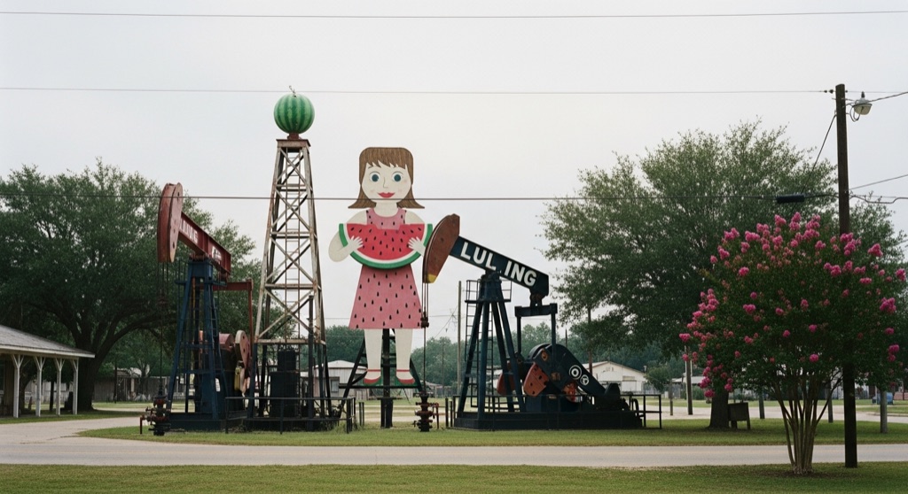 Luling's Painted Pumpjacks