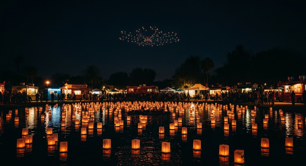 Water Lights at Night