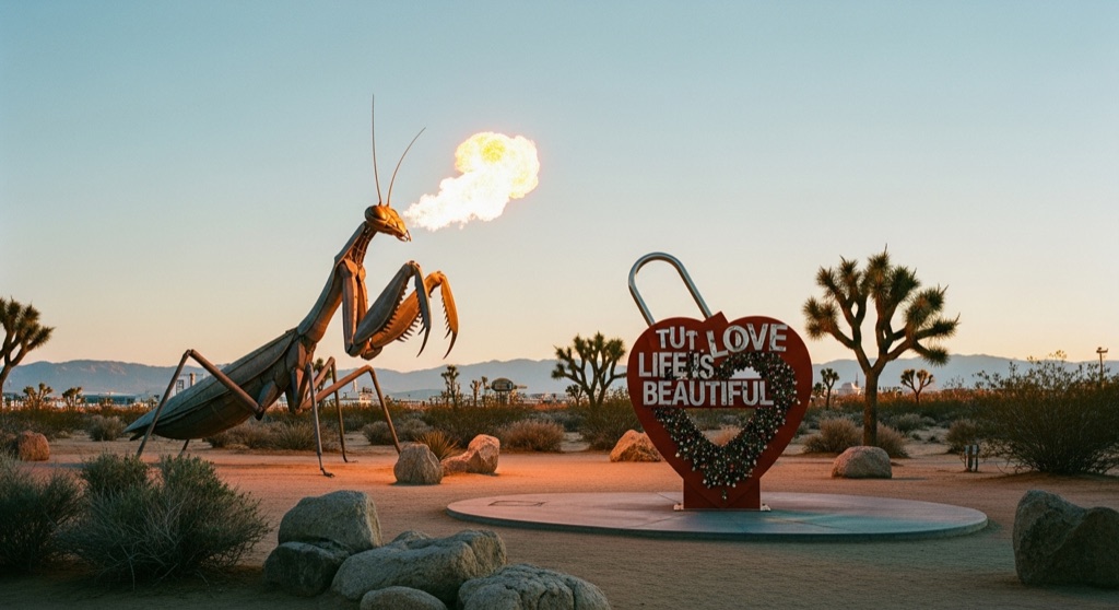 Downtown Container Park — the fire-breathing Mantis