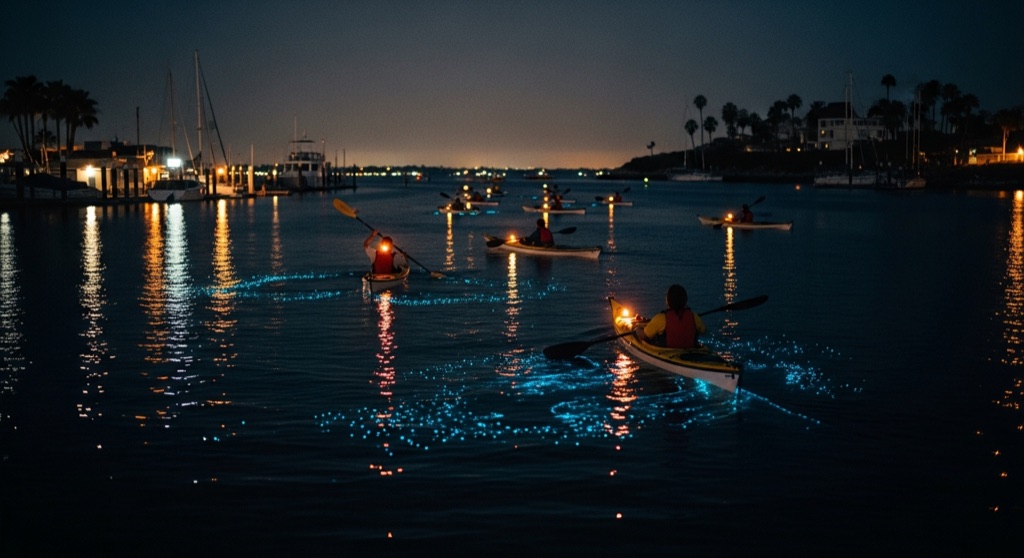 Upper Newport Bay Moonlight & Bioluminescence Kayak Paddle