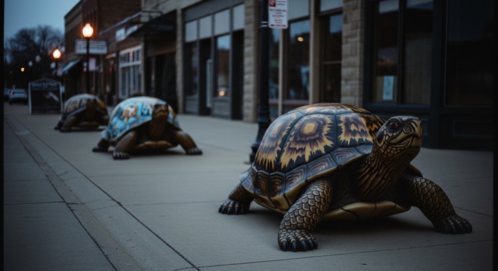 Caldwell Giant Ornate Box Turtle Sculptures