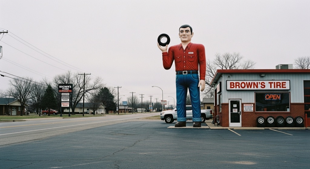 Muffler Man at Brown's Tire & Custom Wheel Center