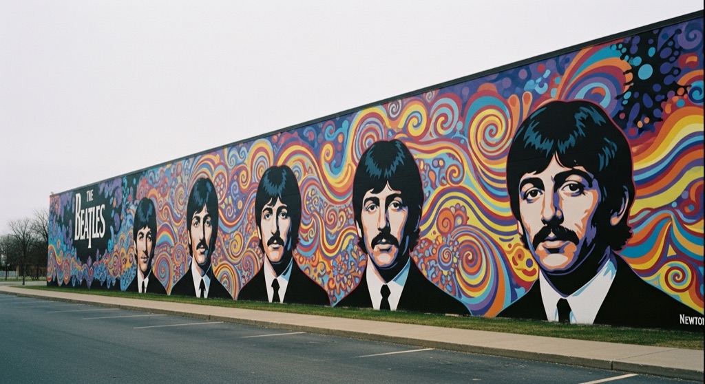 Psychedelic Beatles Mural